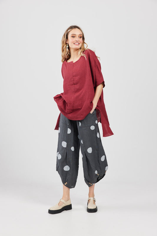 Sorrento linen top. Berry