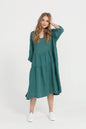 Stella linen dress. Emerald