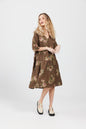 Stella floral linen dress. Dark Chocolate Rose