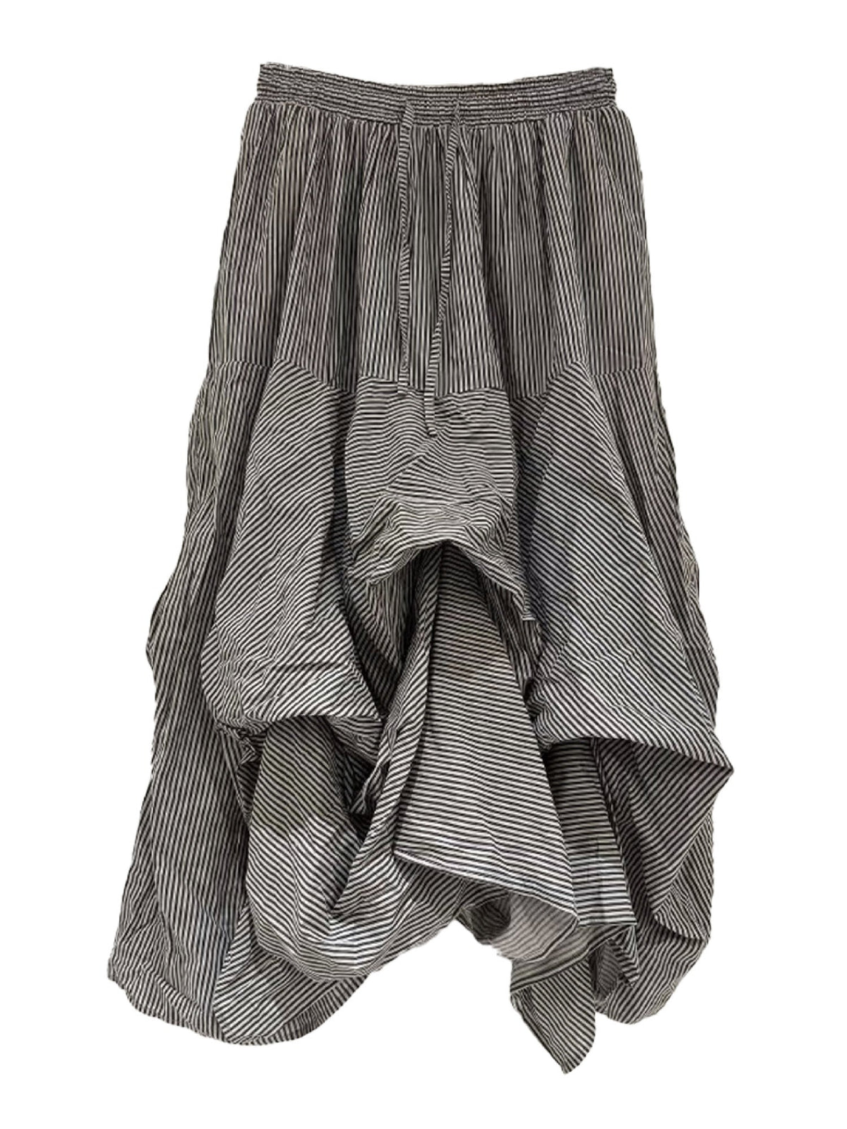 Madame Collette striped ruched skirt. Slate
