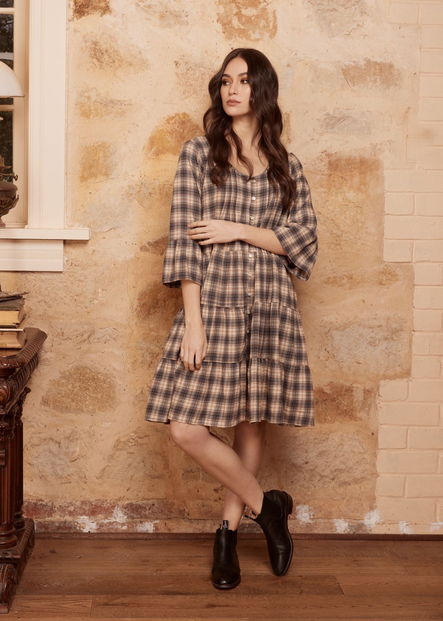 Mackenzie Shirt-Dress . Paynes Grey