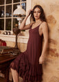Evangeline lace slip/dress. Bordeaux