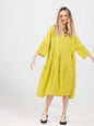 Stella linen dress. Chartreuse