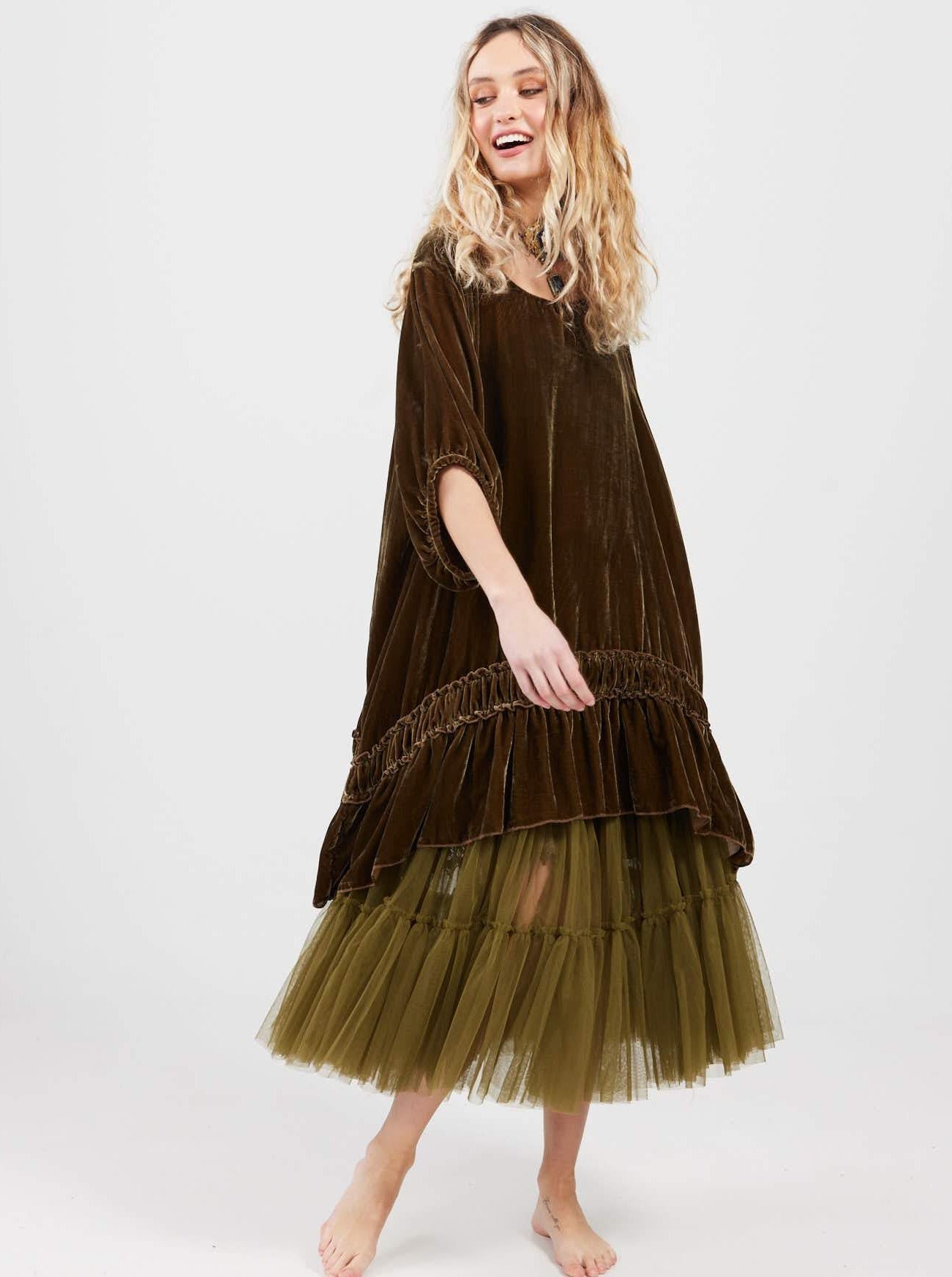 Ariette Tulle Tutu skirt. Moss