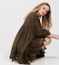 French lace smock. Moss