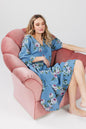 Stella floral linen dress. Denim Blue Rose
