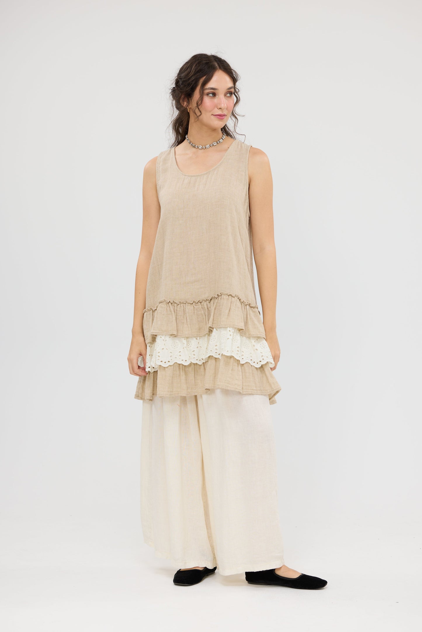 Emma Linen and lace Dress/ top