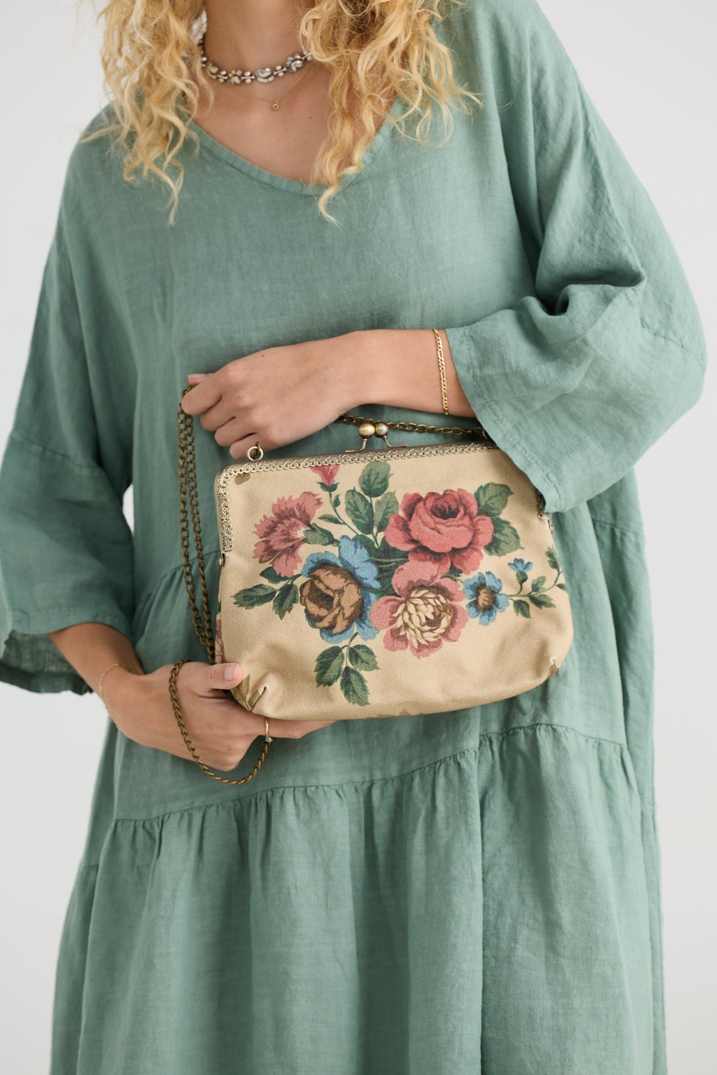 Stella linen dress. Sea Foam.