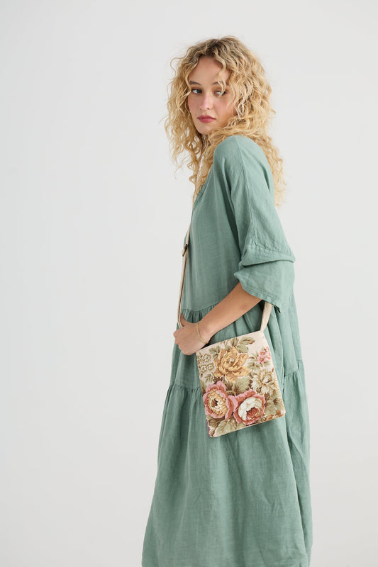 Stella linen dress. Sea Foam.