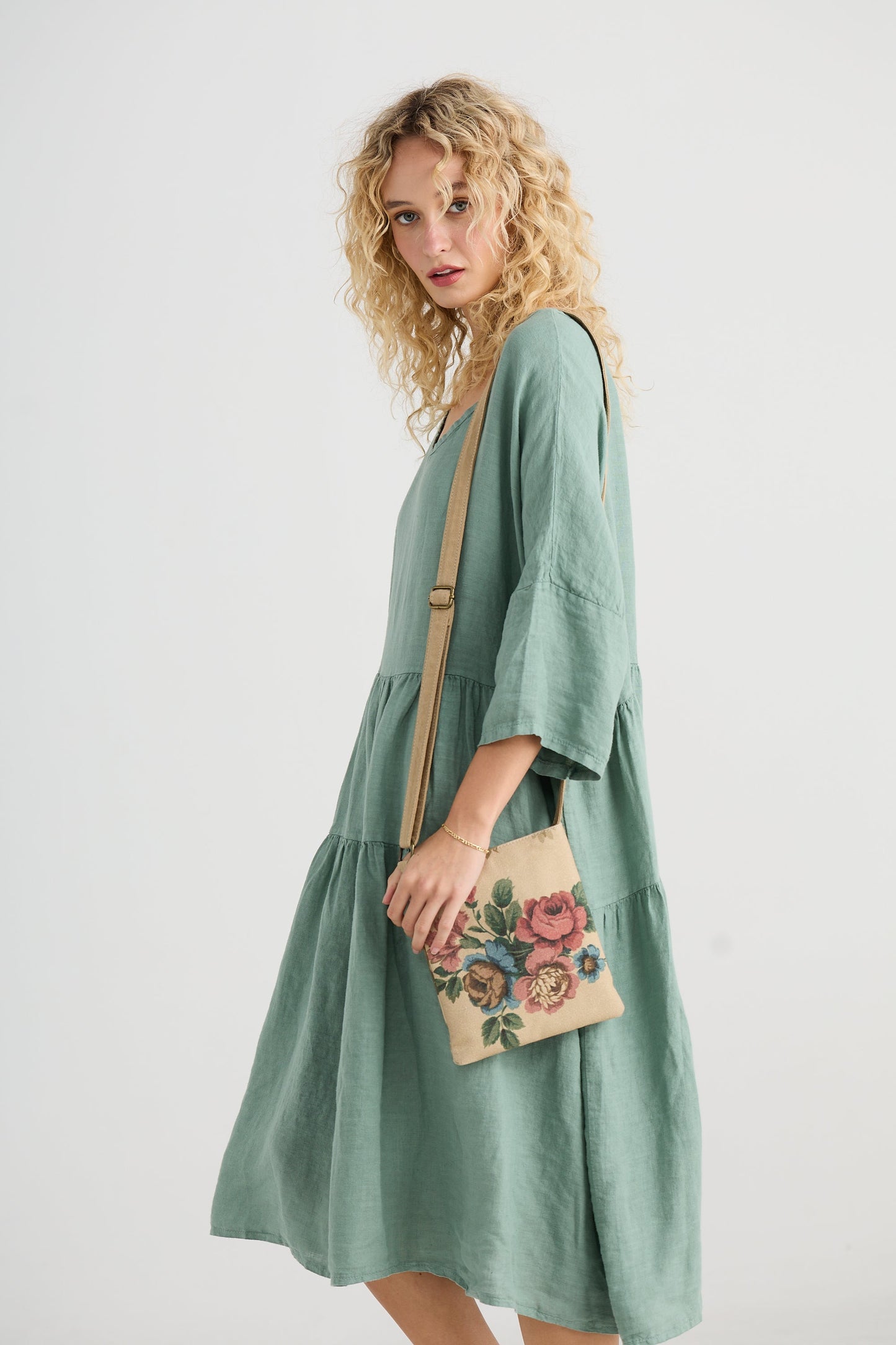 Stella linen dress. Sea Foam.