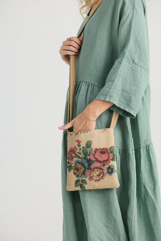 Kestrel Crossbody shoulder bag.  Rose Bouquet