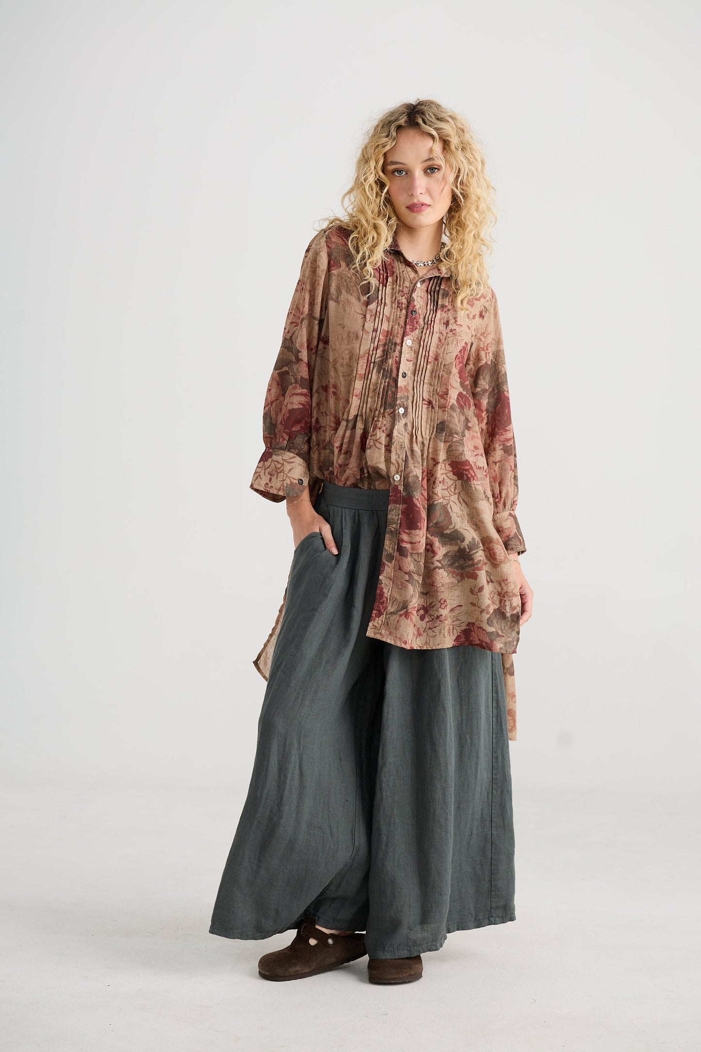 Annabelle shirt dress. Antique Rose