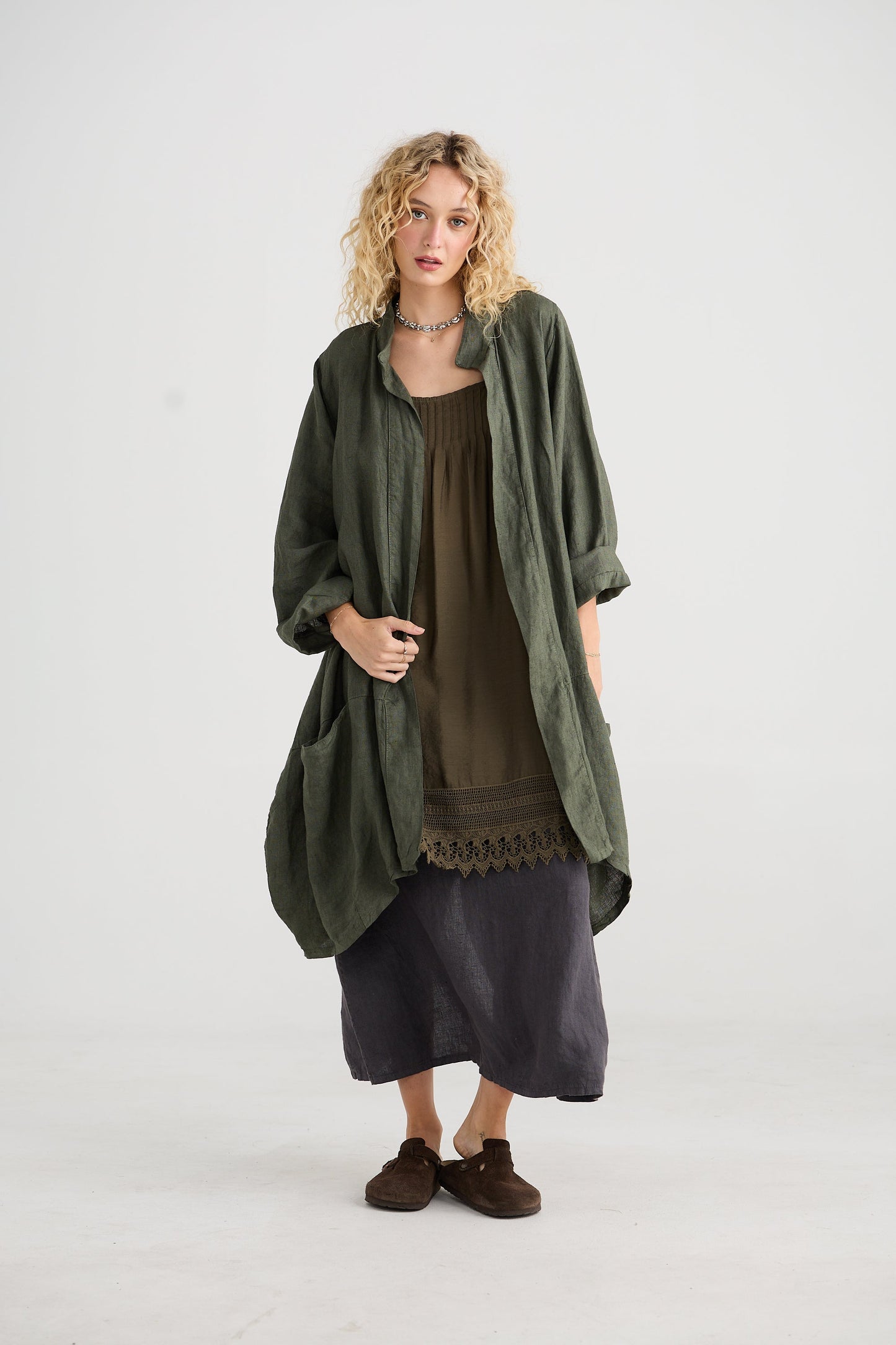 Harper Lee Linen jacket. Khaki