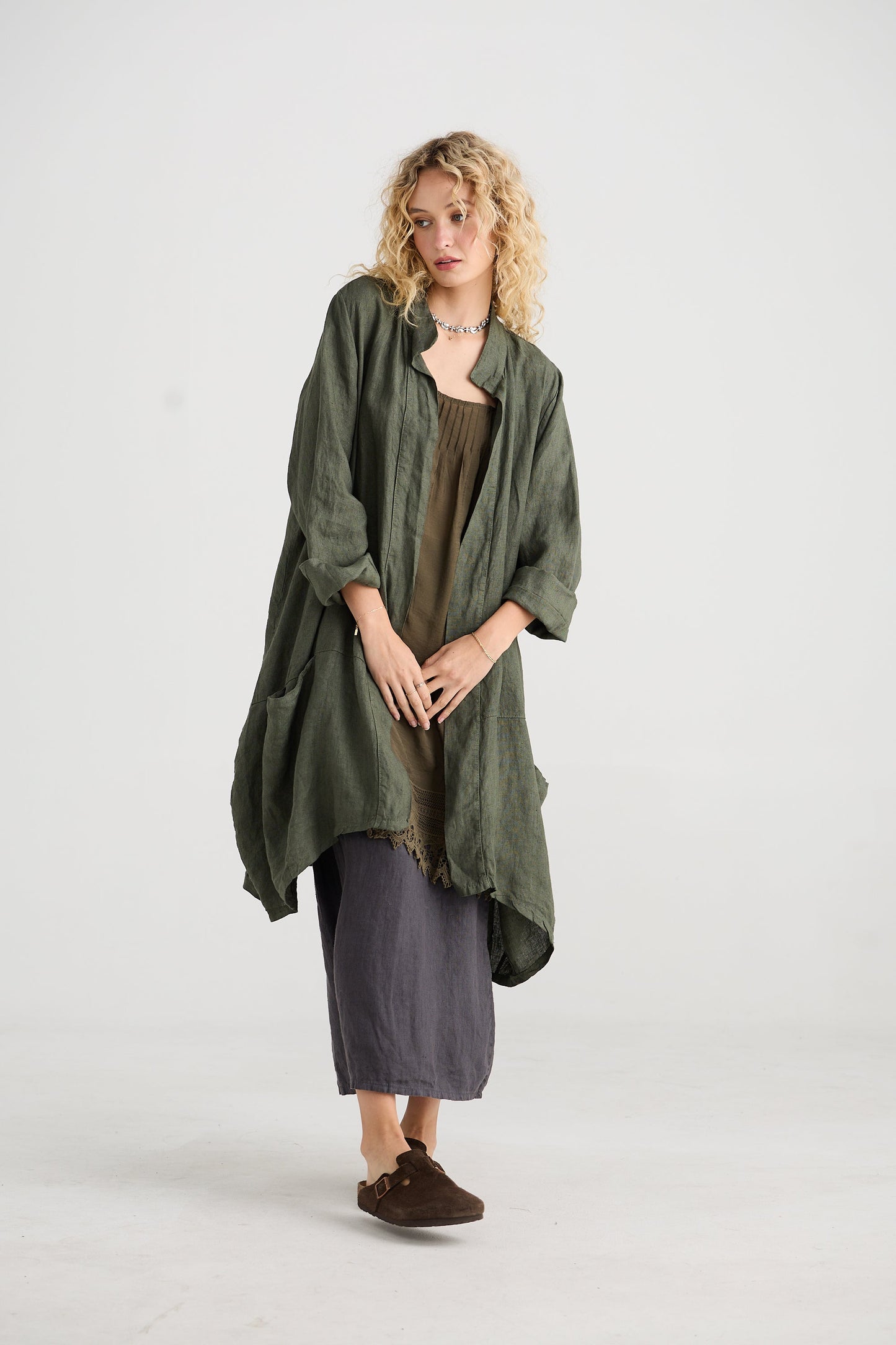 Harper Lee Linen jacket. Khaki