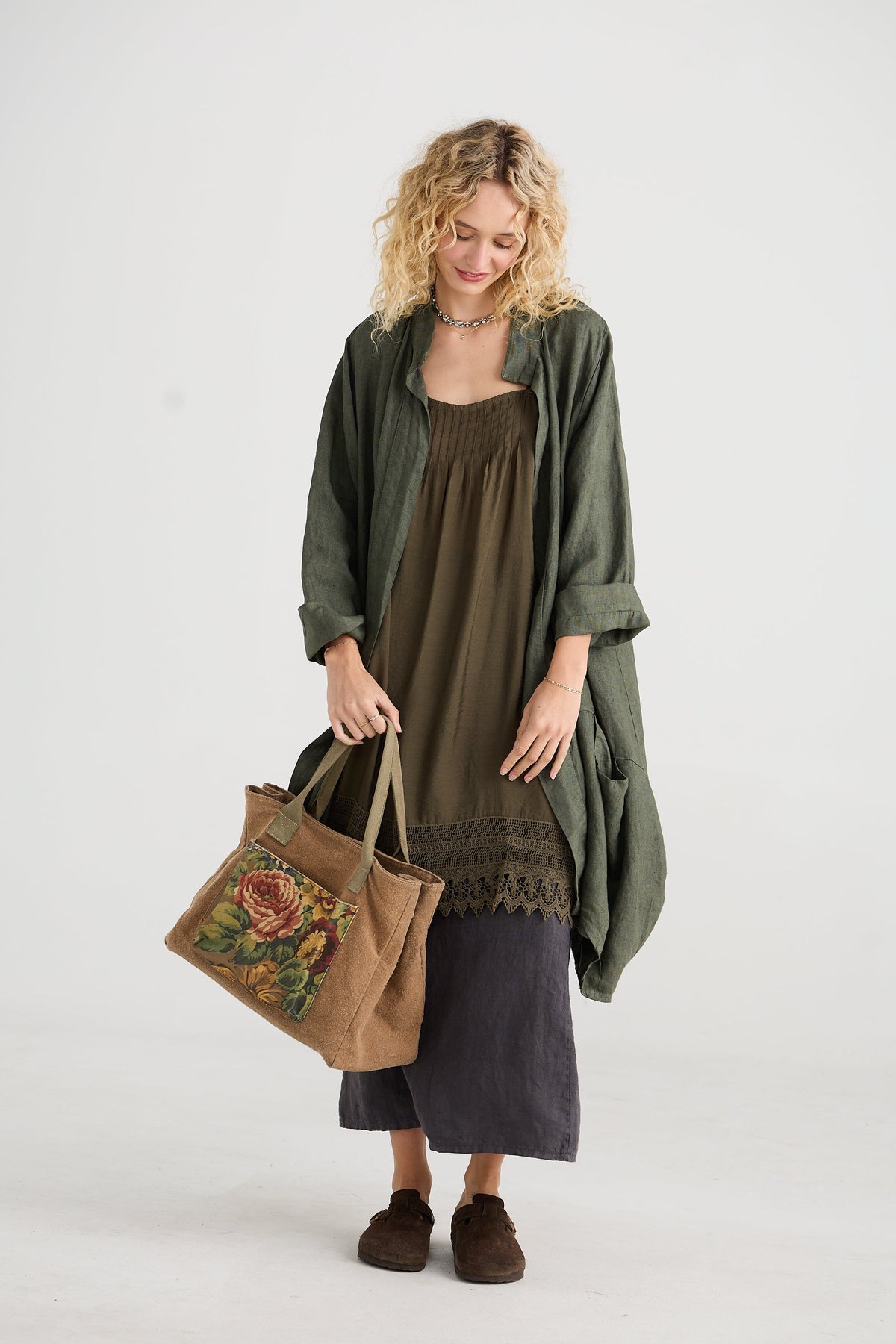 Peregrine linen Tote handbag.