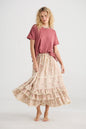 Perdita floral skirt. Faded Rose