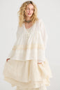 Elodie Short Linen gauze and Lace jacket. Cream Puff