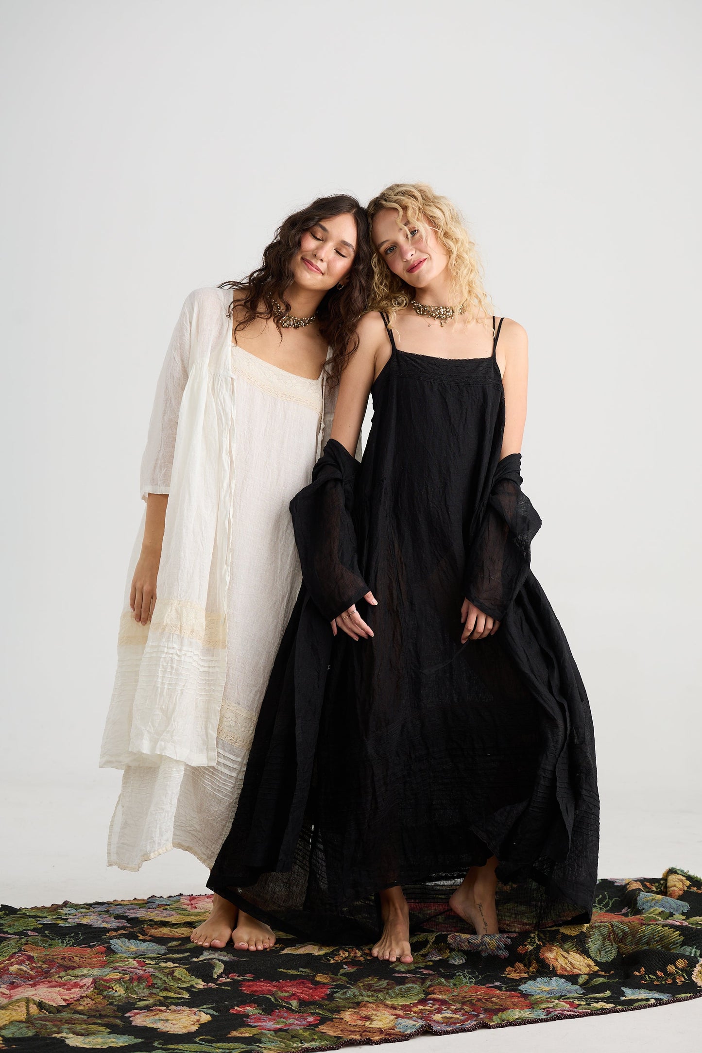 Enchantress long linen gauze coat. Licorice