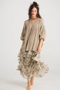 Angelica Linen gauze floral skirt.