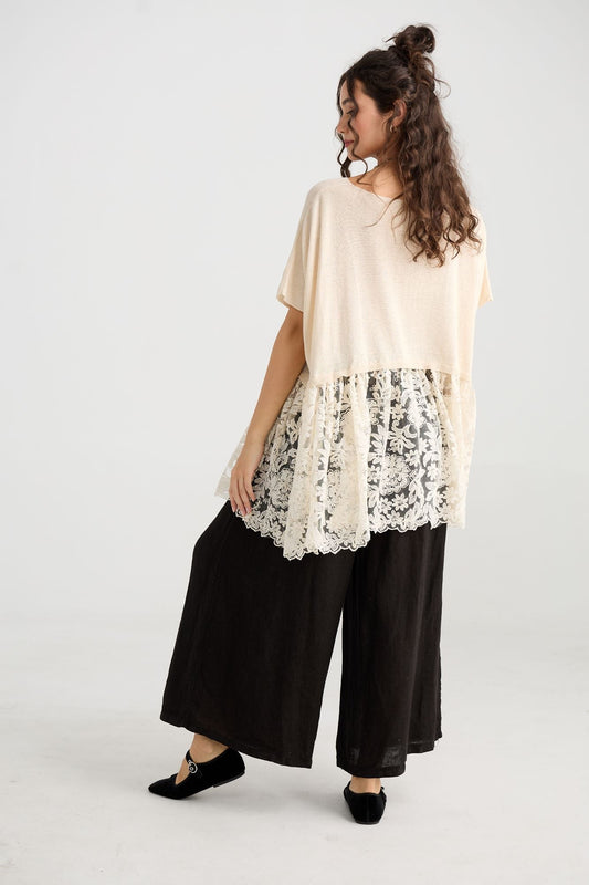 Lillibelle lace top. Ebony