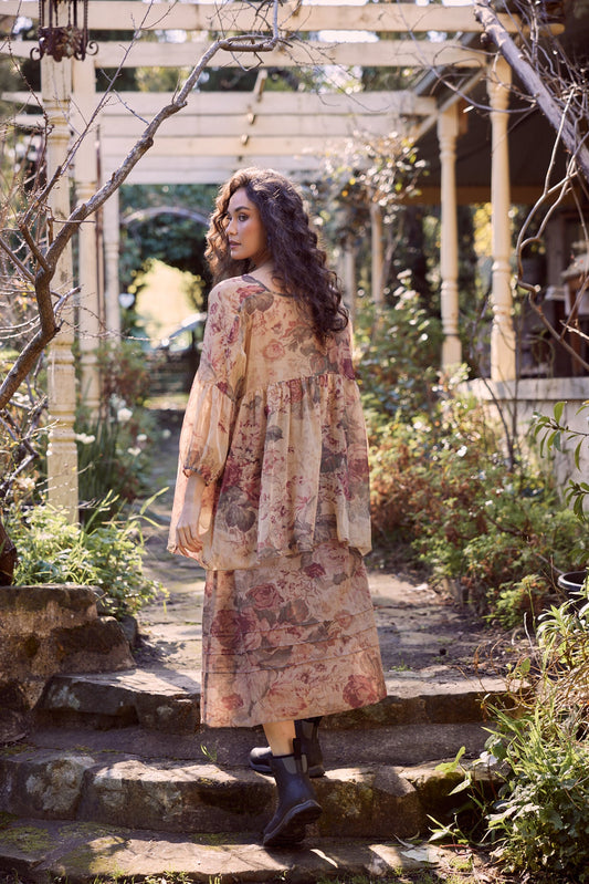 Rossetti Floral skirt. Antique Rose