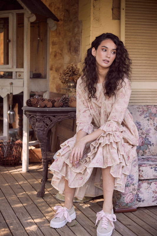 Cymbeline Ruffled dress. Faded Rose