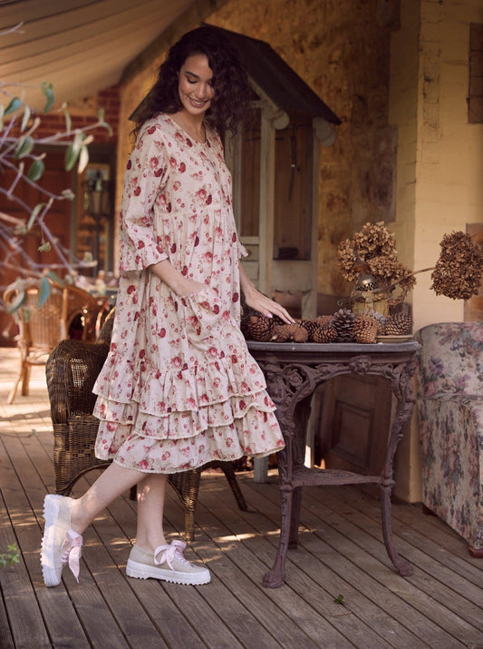 Cymbeline  Ruffled dress. Red Rose