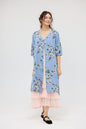 Abigail Linen floral dress. Blue Rose
