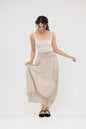 Venetia linen & Cotton skirt. Stone
