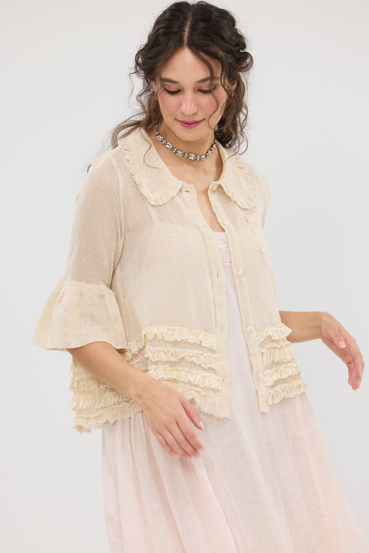 Miss Dixie Pearl. Cotton net + lace top.