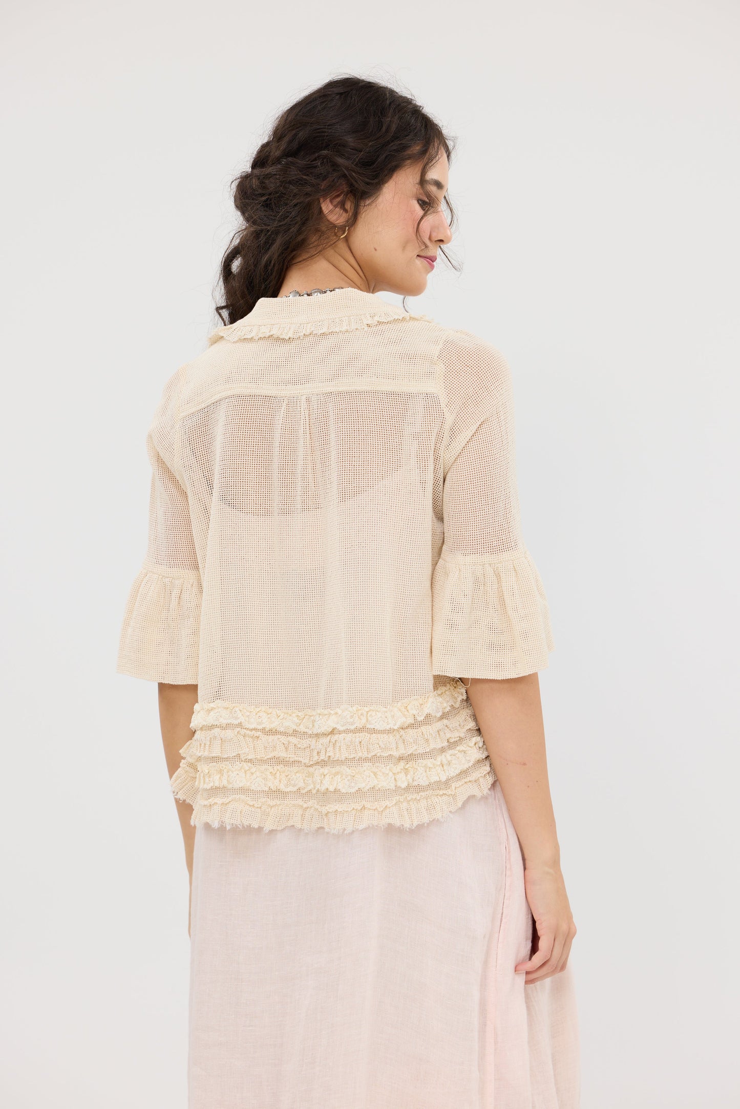 Miss Dixie Pearl. Cotton net + lace top.