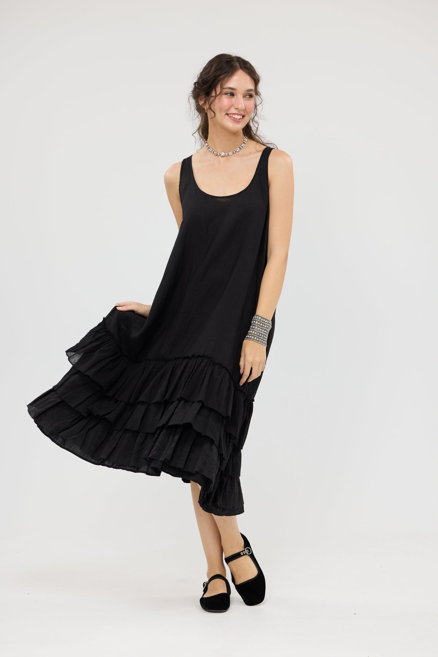 Waterlily linen dress.  Licorice