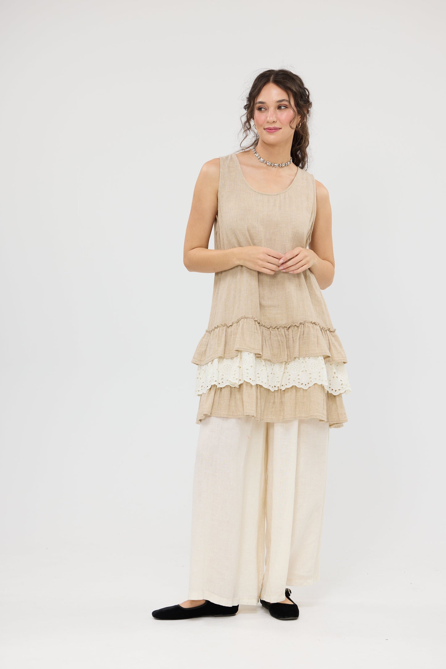 Emma Linen and lace Dress/ top
