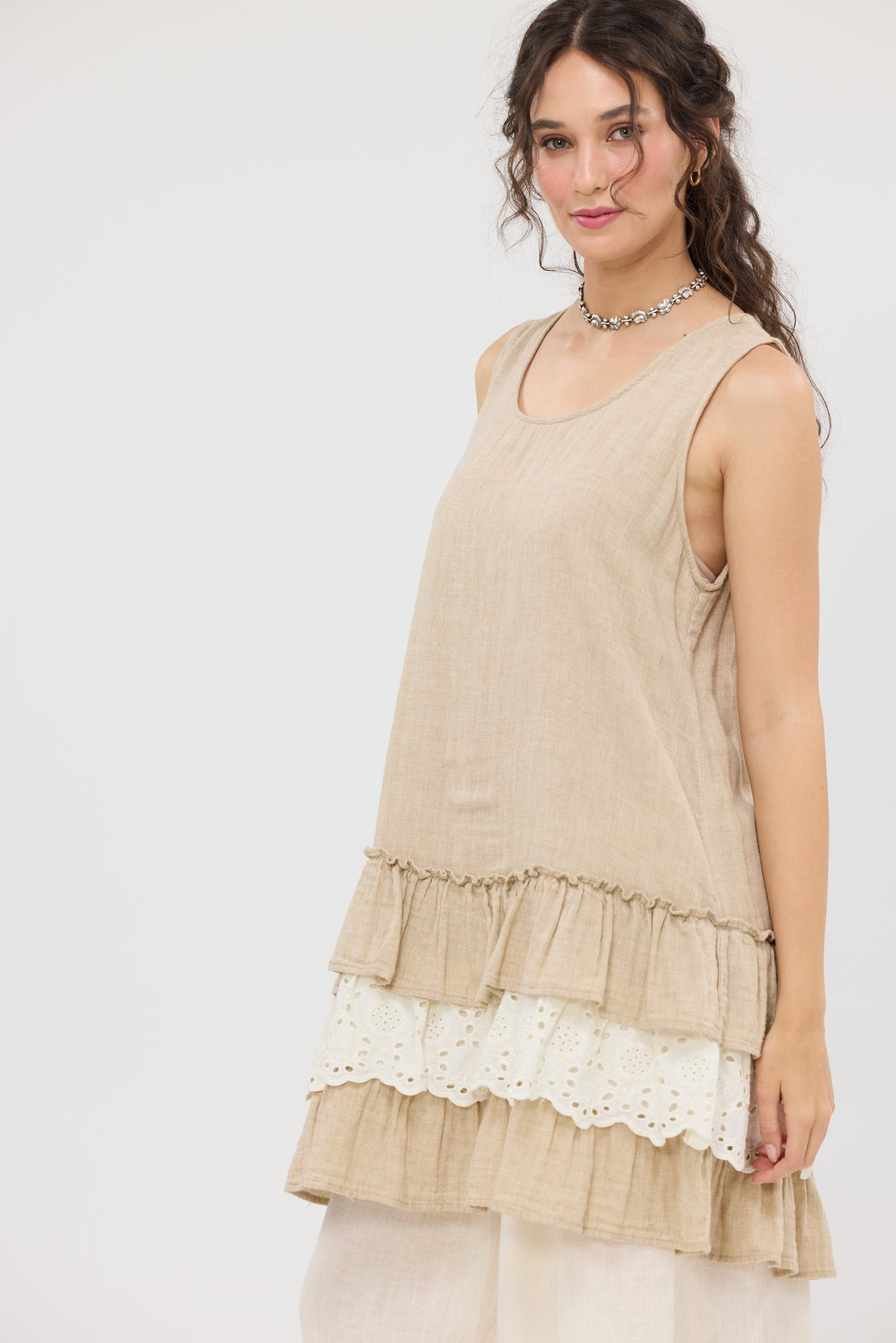 Emma Linen and lace Dress/ top