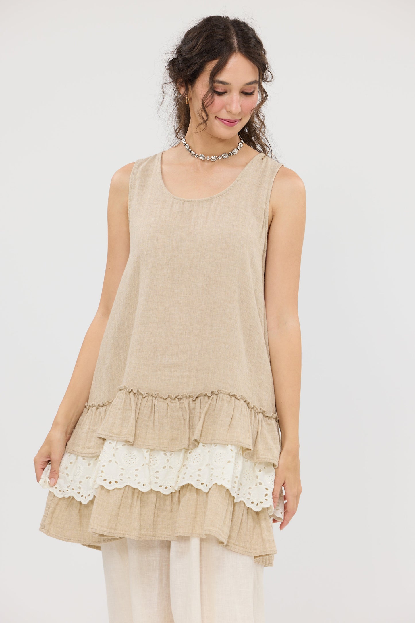 Emma Linen and lace Dress/ top