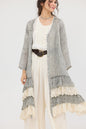 Florette Linen and lace coat. Mist Grey