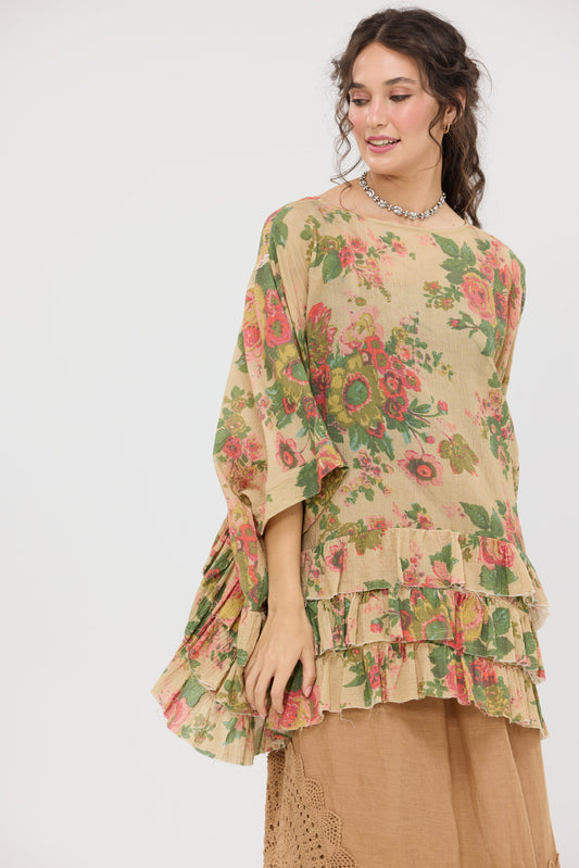Flowergirl ruffled cotton top.