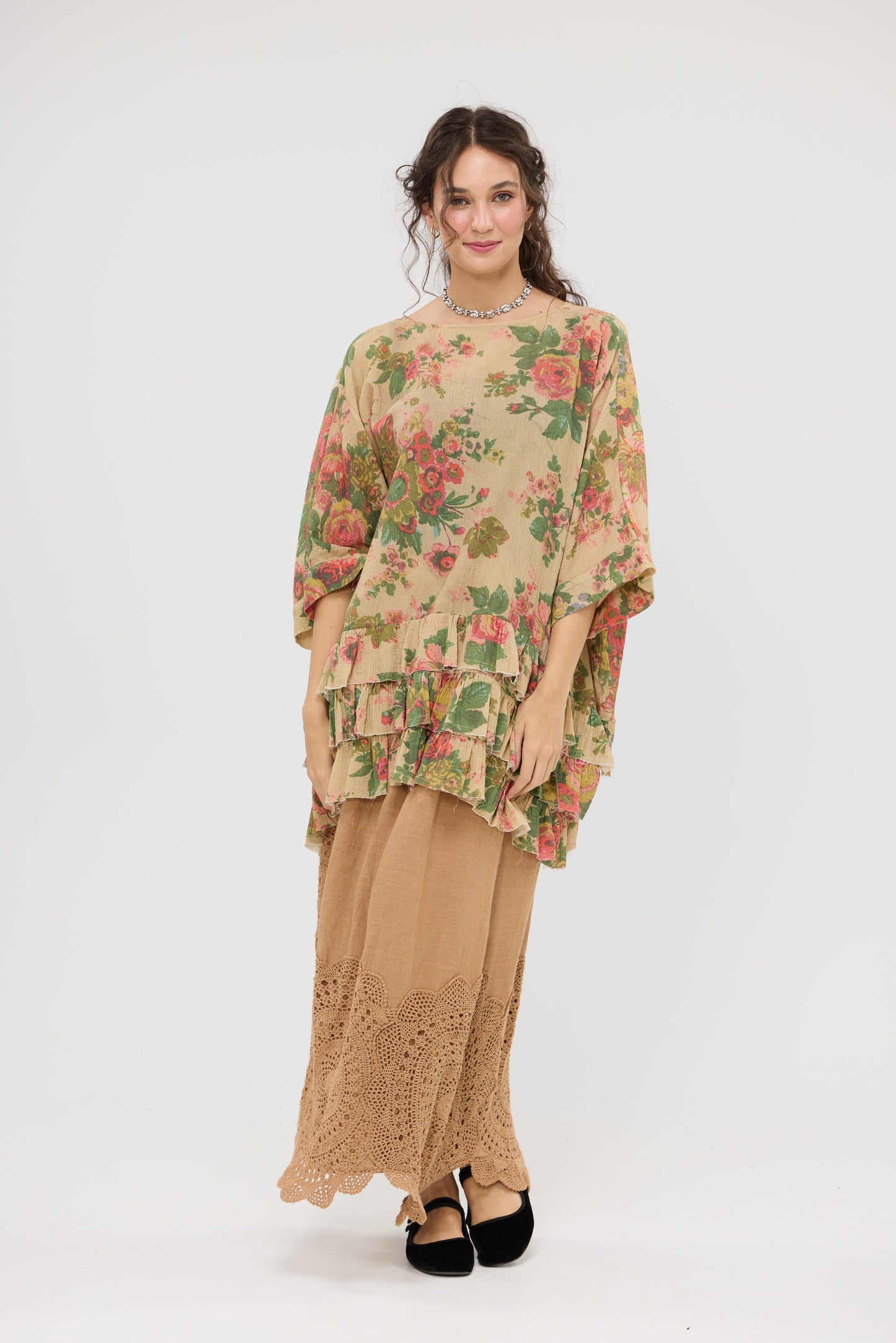 Flowergirl ruffled cotton top.