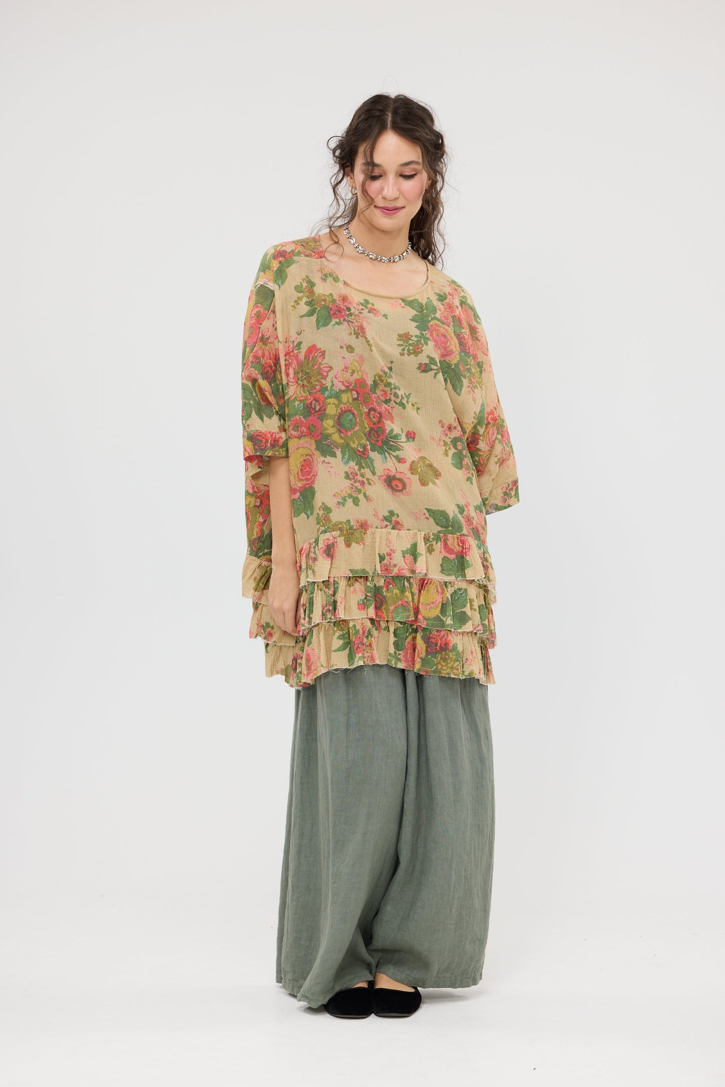 Flowergirl ruffled cotton top.