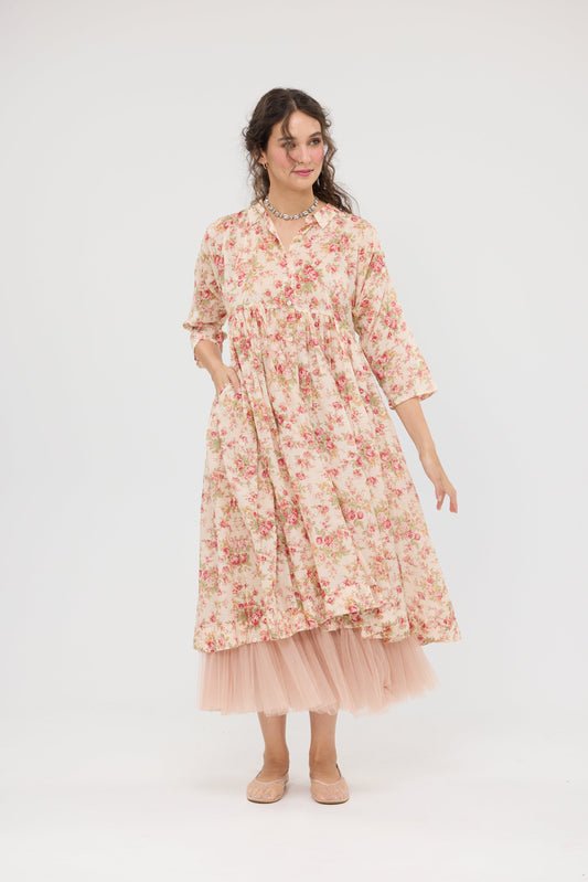 Meadowlark Dress coat. Vintage Floral ... Cream
