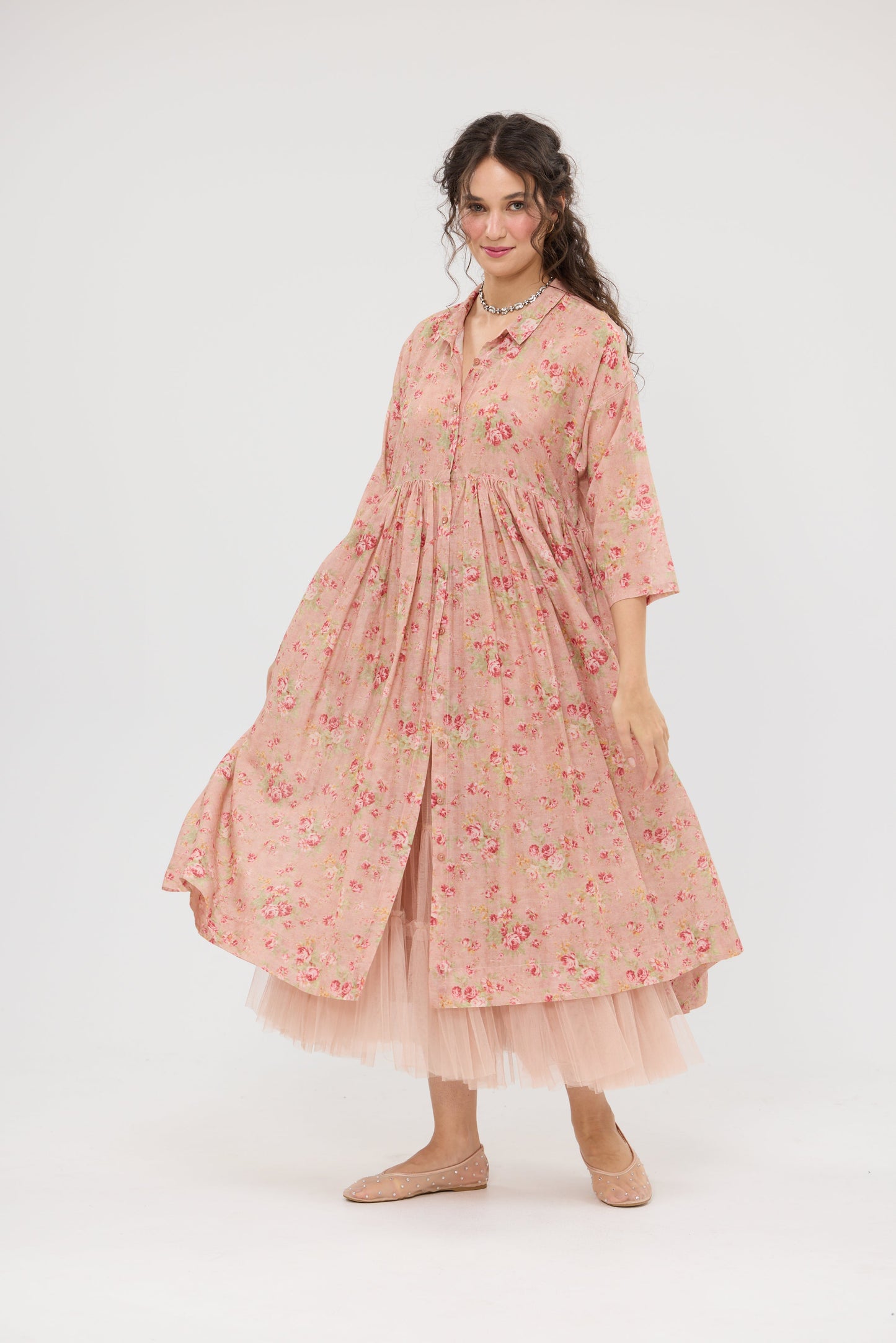 Meadowlark long floral dress. Blue Rose