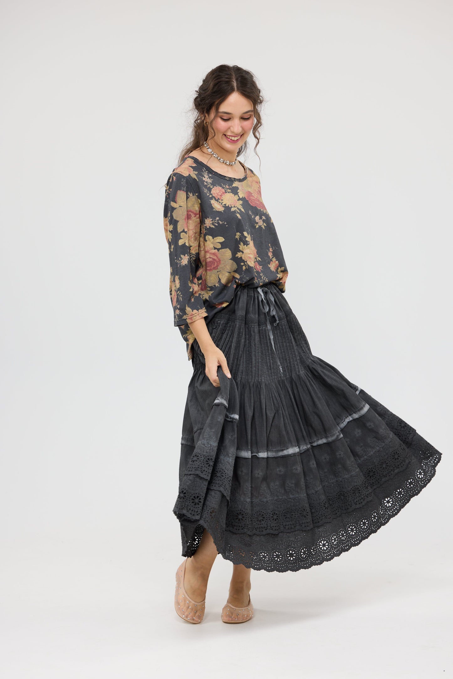 A Date with Mabel skirt. Charcoal.