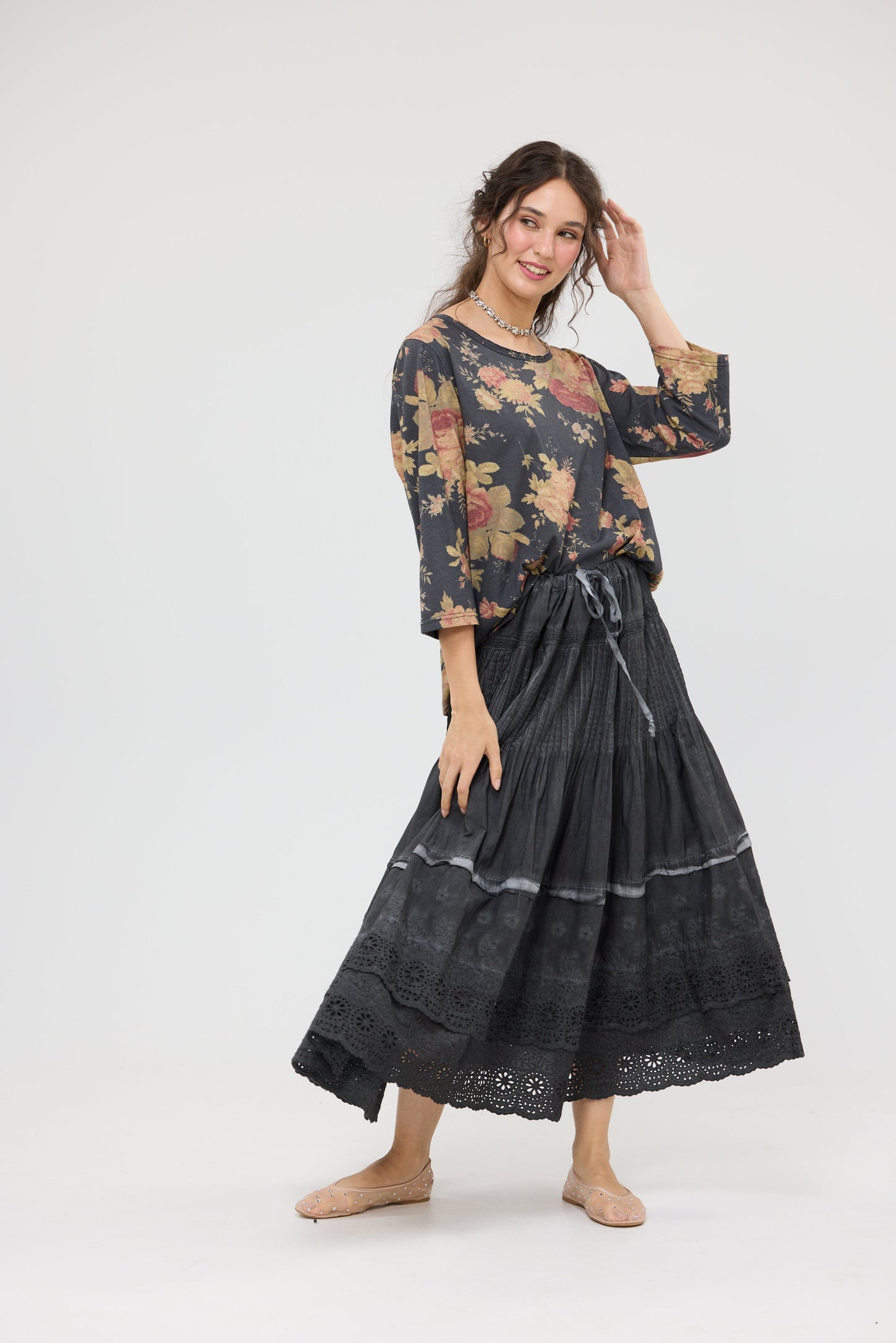 A Date with Mabel skirt. Charcoal.