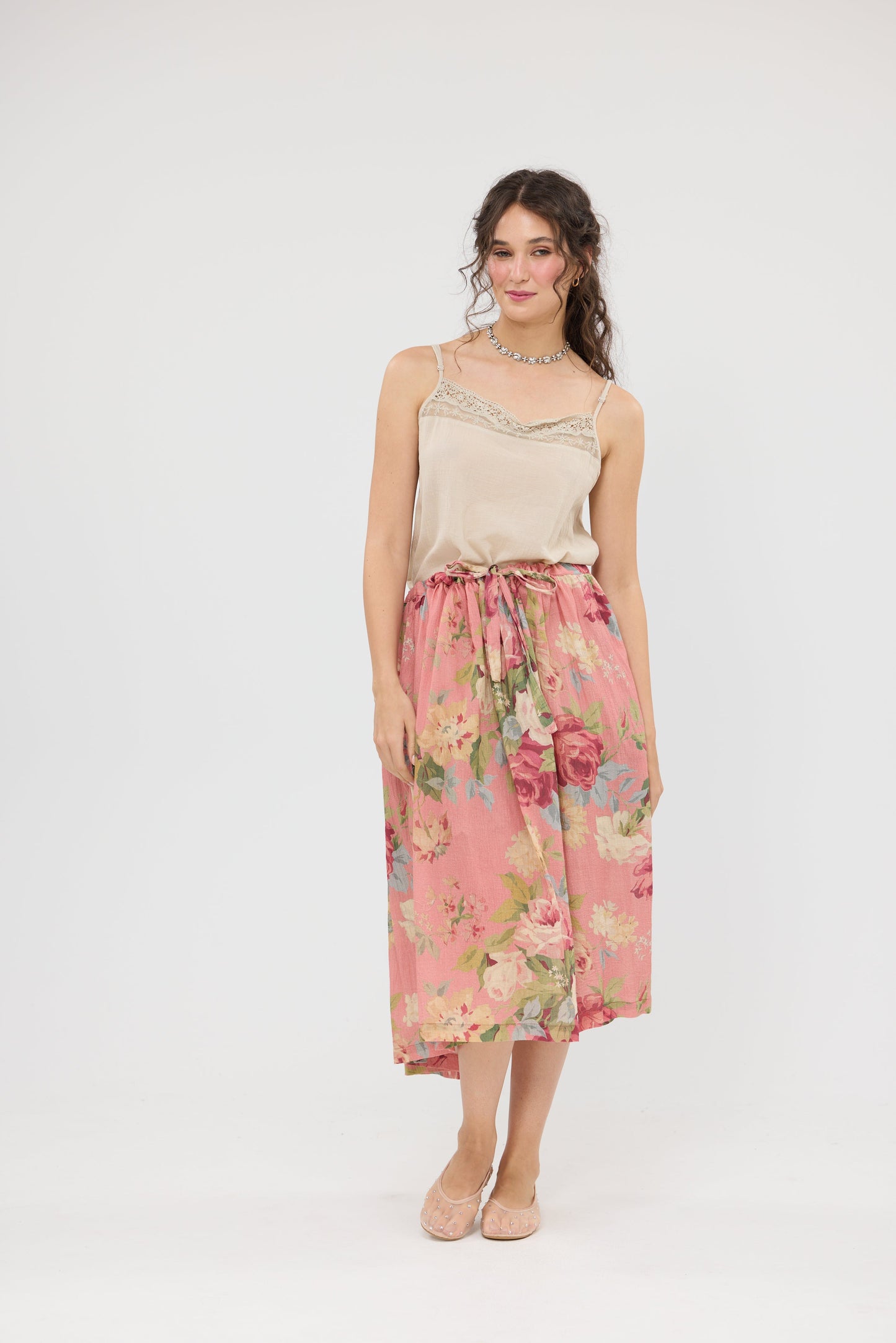 Floral Garland skirt. Coral Rose Garden