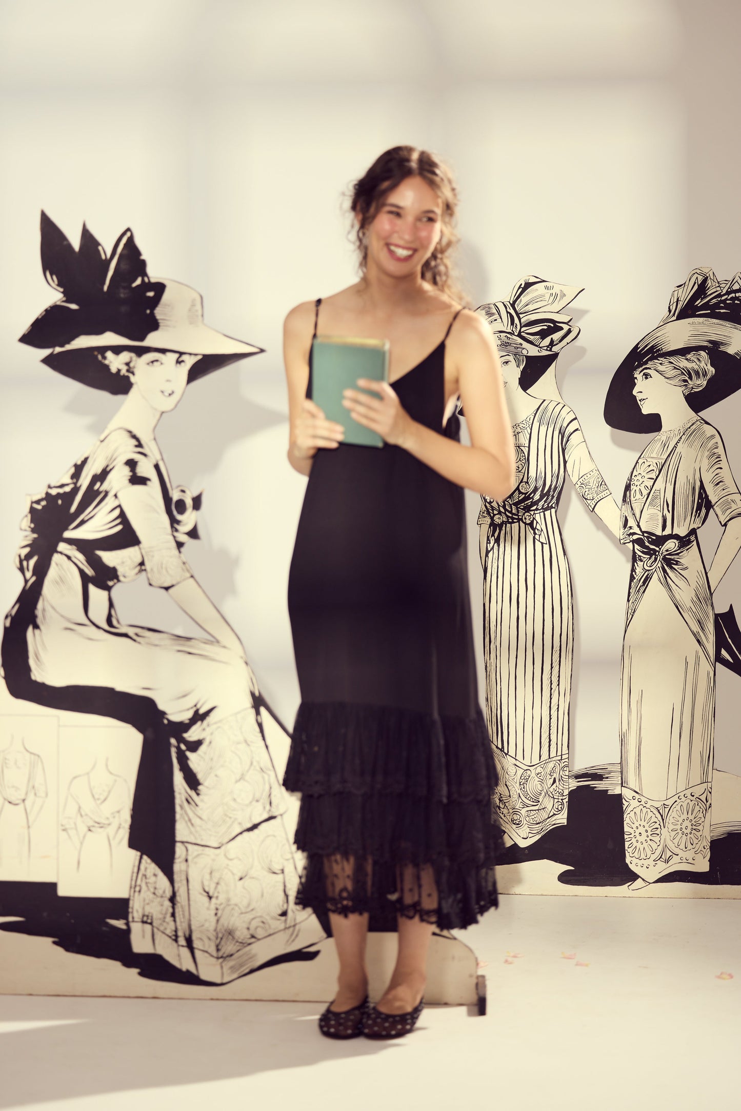 Evangeline lace slip/dress. Ebony