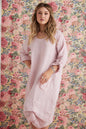 Primavera linen Dress . pink. Long sleeve
