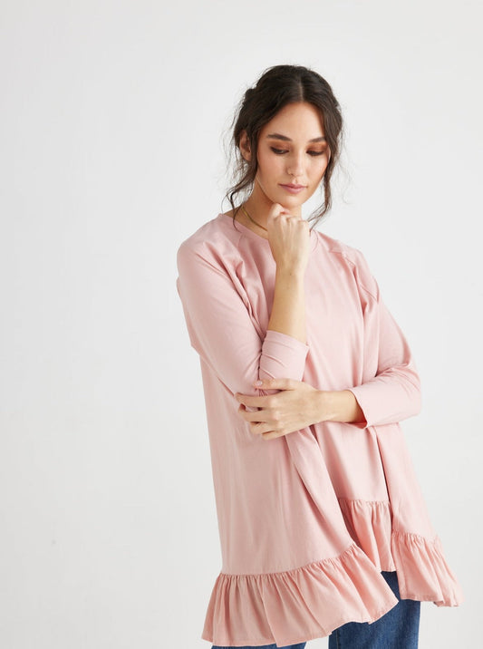 Ruby Ruffle Top. Tearose