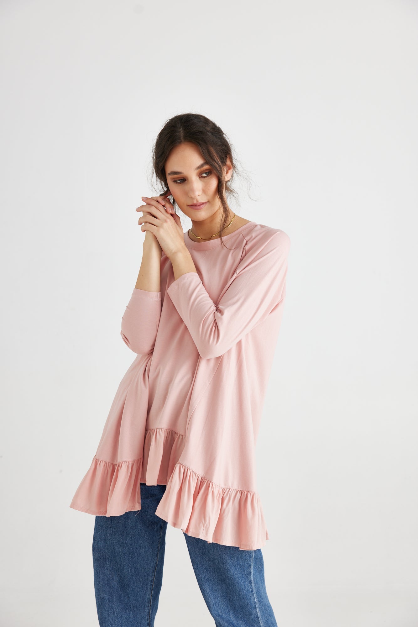 Ruby Ruffle Top. Tearose