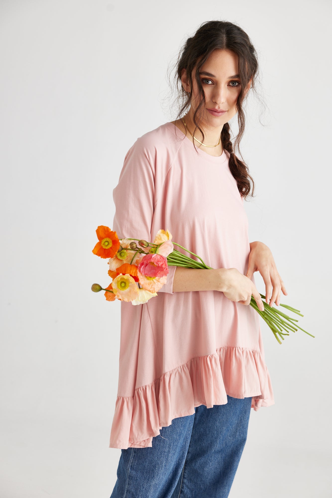 Ruby Ruffle Top. Tearose