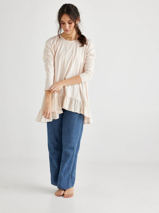 Ruby Ruffle Top . Blush